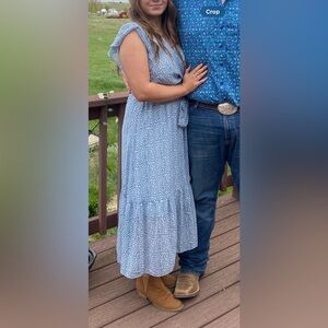 Blue Patterned Dress